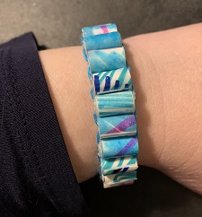 finished bracelet on wrist